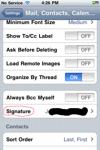 iPhone Signature